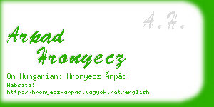 arpad hronyecz business card
