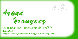 arpad hronyecz business card